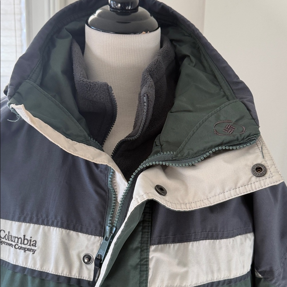 Columbia Bugaboo Fleece Interchange jacket in green and gray, Large, VGUC - Picture 5 of 13